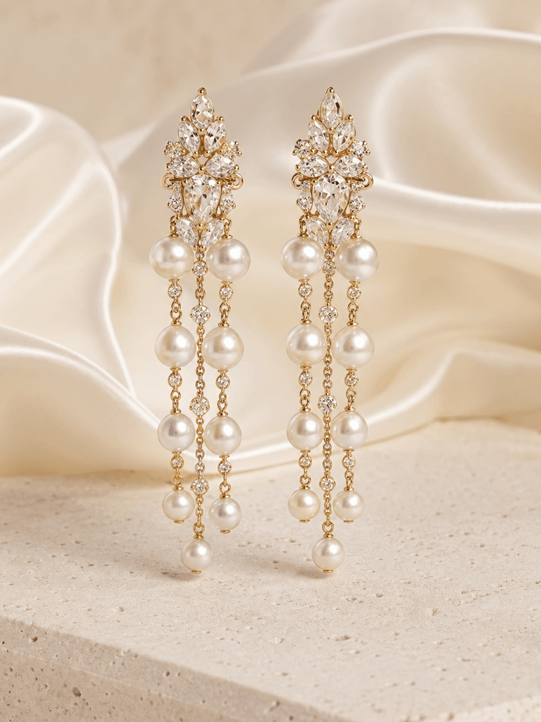 Ivory Pearl Cascade Earrings